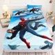 thumbnail image 1 of Spiderman Blue Fitted Sheet,Boys Spiderman Fitted Sheet,Anime Boys Fitted Sheet Box Spring Bed,for mattresses 5-30cm high Bed Sheets, 1 of 5