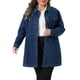 thumbnail image 1 of Chaqueta de mezclilla para mujer de talla grande Agnes Orinda con botones al frente y mangas largas 1X Azul oscuro, 1 of 8