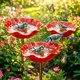 thumbnail image 1 of Estaca jardín flor metal hecha mano comedero agua abejas mariposas decoración jardín, 1 of 7