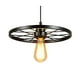 thumbnail image 2 of Lampara De Techo Colgante Industrial Rueda Metalica Negro, 2 of 3