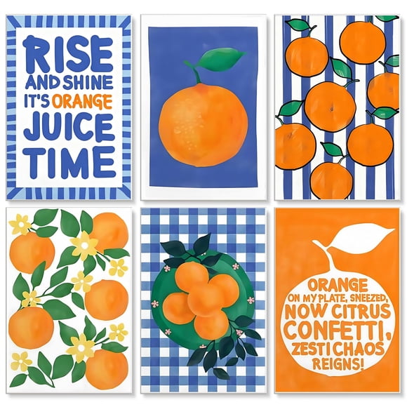 Pintura por Números GEEHEIY Pack de 6 20x25 cm Tema Naranja