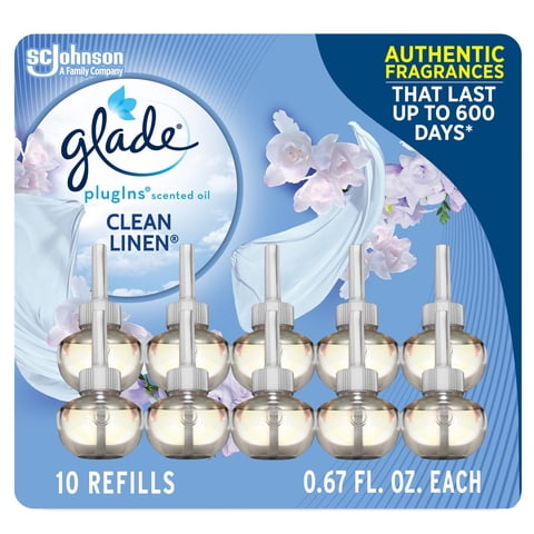 Ambientador Glade Plugins De Lino Perfumado Con Aceite, 10 X 20 Ml