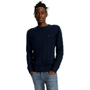 Jersey Tommy Hilfiger Cable Knit Para Hombre Azul Marino De Algodón