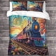 thumbnail image 3 of Funda nórdica Tren de Ensueño Diseño 3D Suave Cómoda Transpirable Funda de edredón Tren de Hadas Funda de edredón Ropa de cama para niñas y niños con almohada 3 piezas Suave Mic, 3 of 3