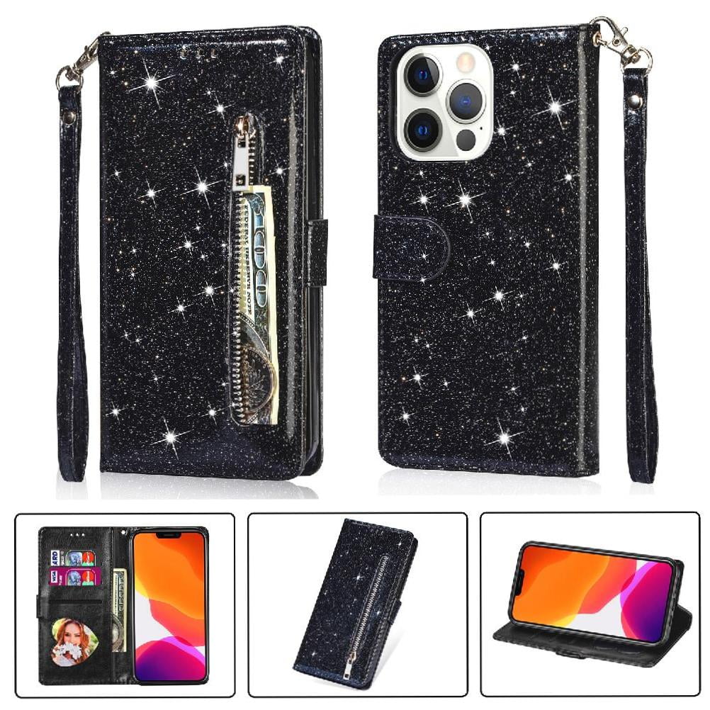 Foxdock - Funda Para Elegante Funda Iphone 13 Pro Max Glitter Con Cremallera-ideal Para El Uso Diario