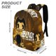 thumbnail image 3 of Bendy and the Ink Machine-theme Backpack, Campus style schoolbag Bookbag with Adjustable Shoulder Straps And Large Zip Compartment, Unisex Travel Bags.42x30x15cm, 3 of 6