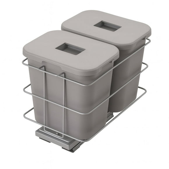 Basurero Doble Extraible 15litros Gris TFX