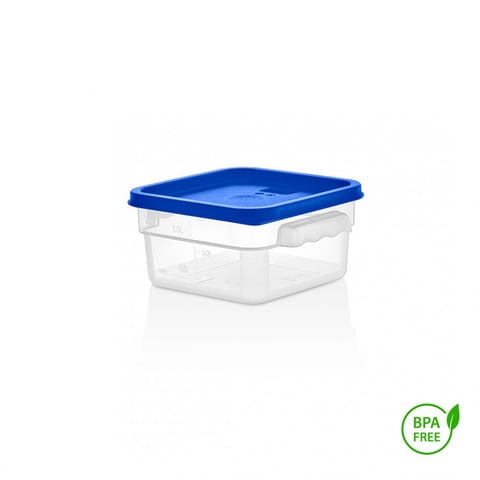 Gastroplast - Recipiente Cuadrado Polipropileno 1.9 Lts Con Tapa Azul