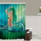 thumbnail image 3 of 1pc Waterproof Green Mermaid Shower Curtain with 12 Hooks, Non-Slip Bathroom Rug, Toilet U-Shape Mat, and Toilet Lid Cover Pad - Enhance Your Bathroom Decor, 3 of 5