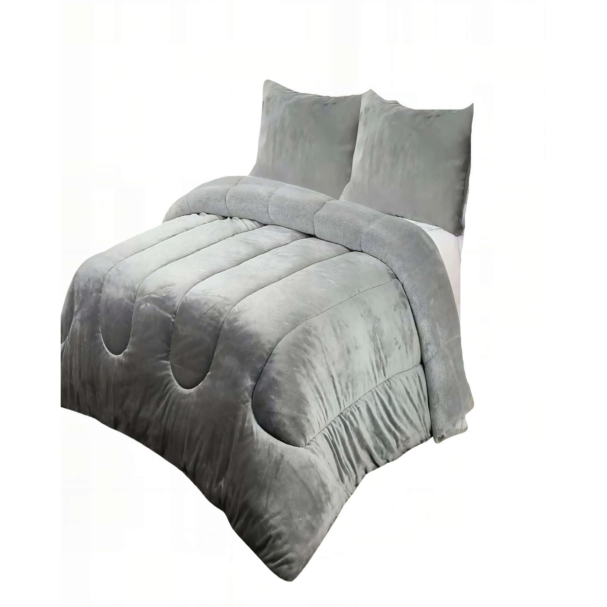 Genérico - Plumon De Invierno Chiporro Medida Plaza Y Media Color Gris