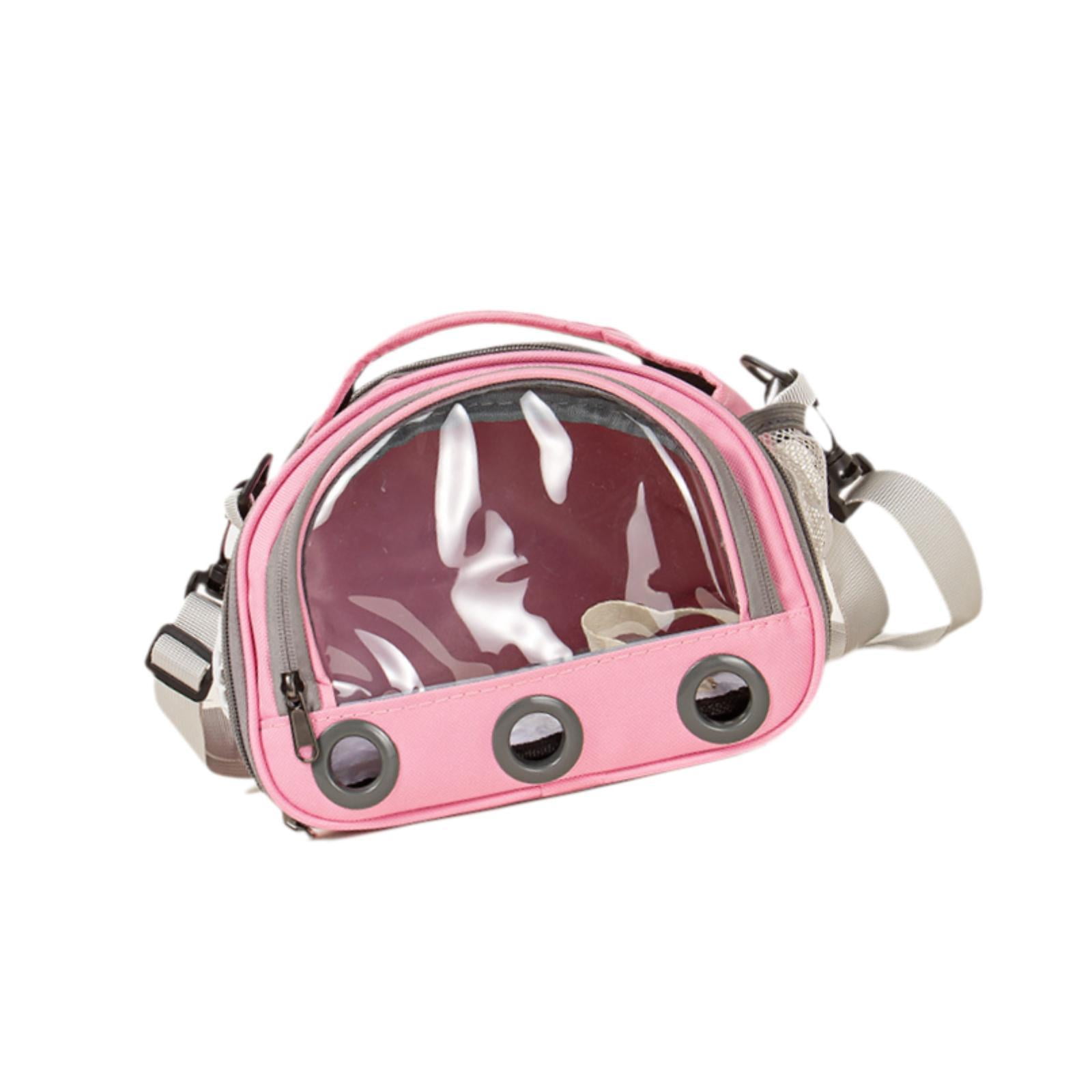 Ioensy - Bolsa De Transporte Para Hámster, Ardilla, Ventana Grande Transparente, Bolsa De Transporte Para Cobayas, S, Rosa