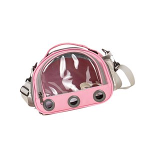 Ioensy - Bolsa De Transporte Para Hámster, Ardilla, Ventana Grande Transparente, Bolsa De Transporte Para Cobayas, S, Rosa