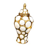 Bothyi - Tarro De Jengibre De Porcelana Con Tapa Jarrón De Cerámica De Escritorio Colección Tarro Decorativo M