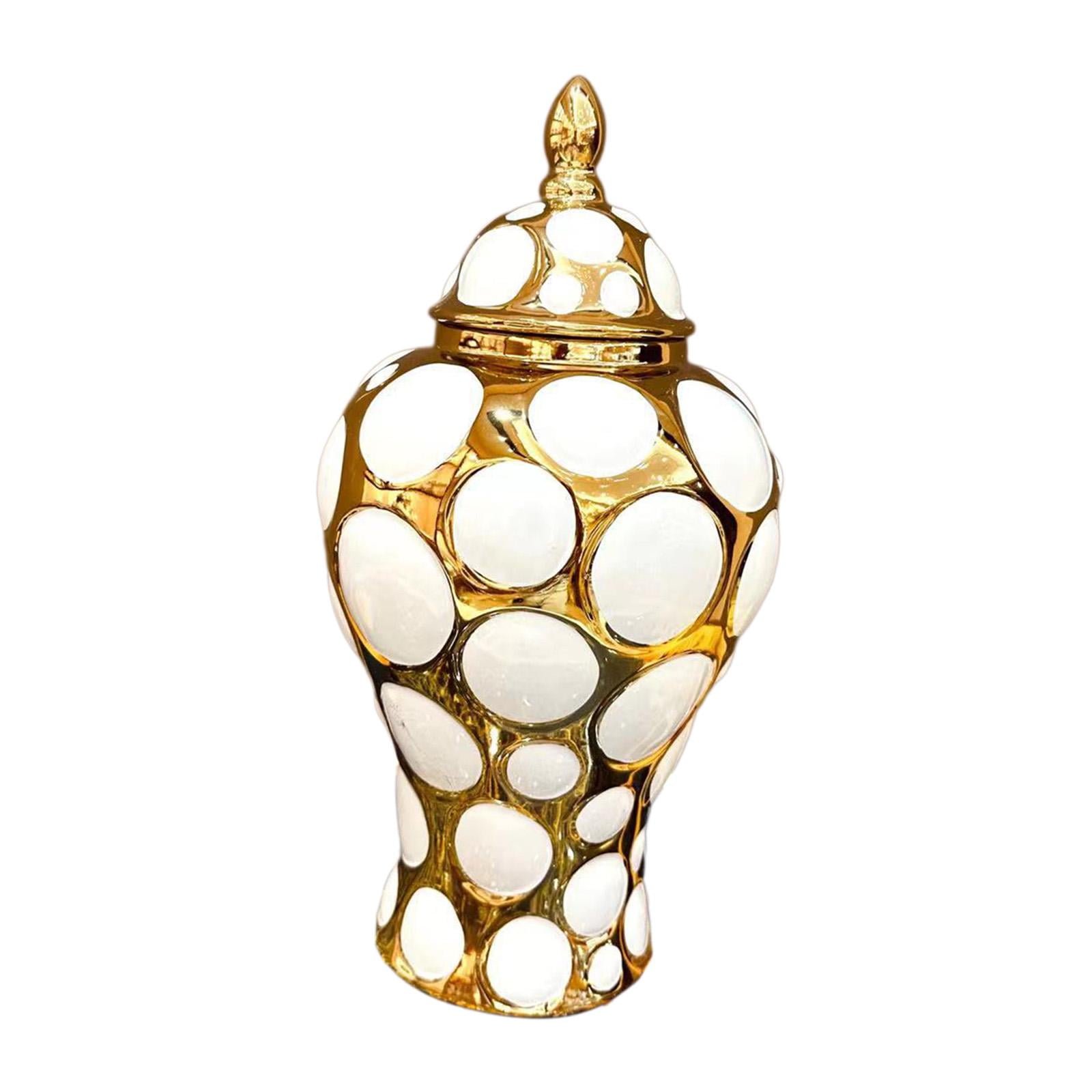 Bothyi - Tarro De Jengibre De Porcelana Con Tapa Jarrón De Cerámica De Escritorio Colección Tarro Decorativo M