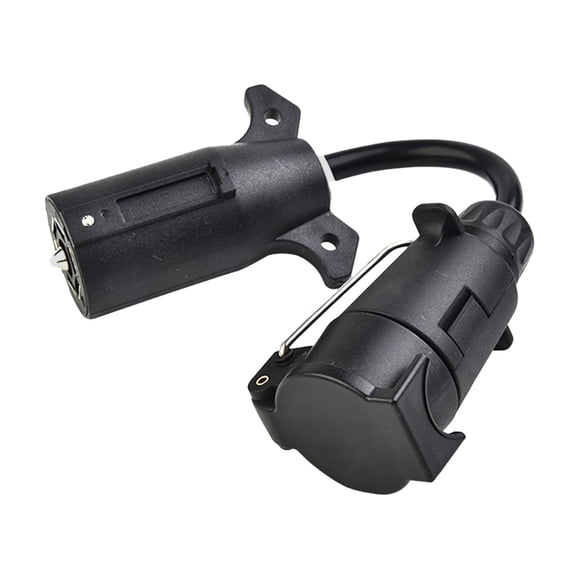Adaptador de remolque Conector de cableado Hoja de RV de 7 vías a Pin redondo de 7 vías Convertidor de luz de remolque de EE. UU. a UE para vehículos