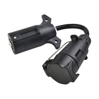 Magideal - Adaptador De Remolque Conector De Cableado Hoja De Rv De 7 Vías A Pin Redondo De 7 Vías Convertidor De Luz De Remolque De Ee. Uu. A Ue Para Vehículos