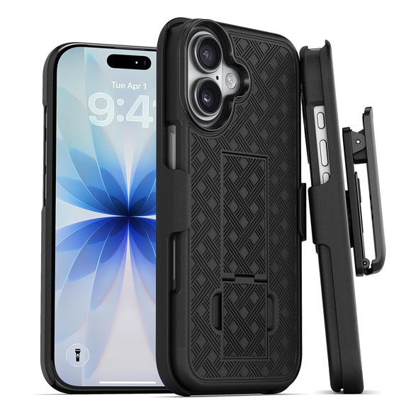 Funda MOTIVE para iPhone 17 de 6.3" con soporte plegable y clip de cinturón