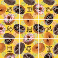 Fun Squared Games - Juego De Rompecabezas Divertido, Cuadriculado, Rompecabezas, 9 Piezas, Travel Donuts