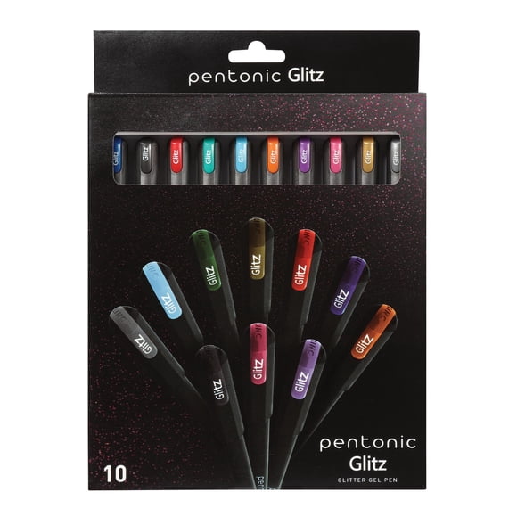 Bolígrafos Pentonic de gel con purpurina, 10 colores surtidos, 1 mm, 10 unidades