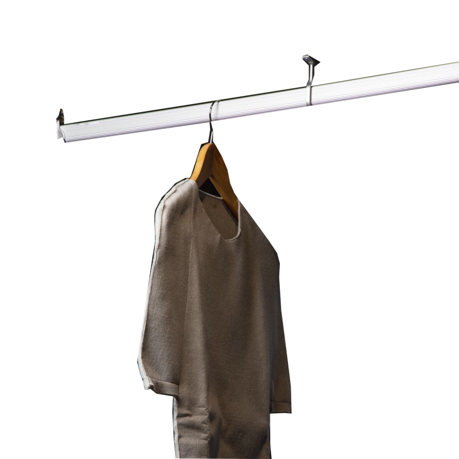 Pack Barra Closet 1500 Mm Más Soportes Hbt Aluminio