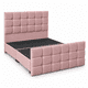 thumbnail image 1 of Base de cama tapizada Mueblart Cuadros 1 plaza Ecocuero Palo rosa con respaldo y piecero, 1 of 2