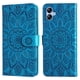 thumbnail image 1 of Funda tipo cartera FOXDOCK para Samsung Galaxy A04E , diseño girasol en relieve, cuero PU, cierre magnético, soporte y tarjetero, 1 of 5