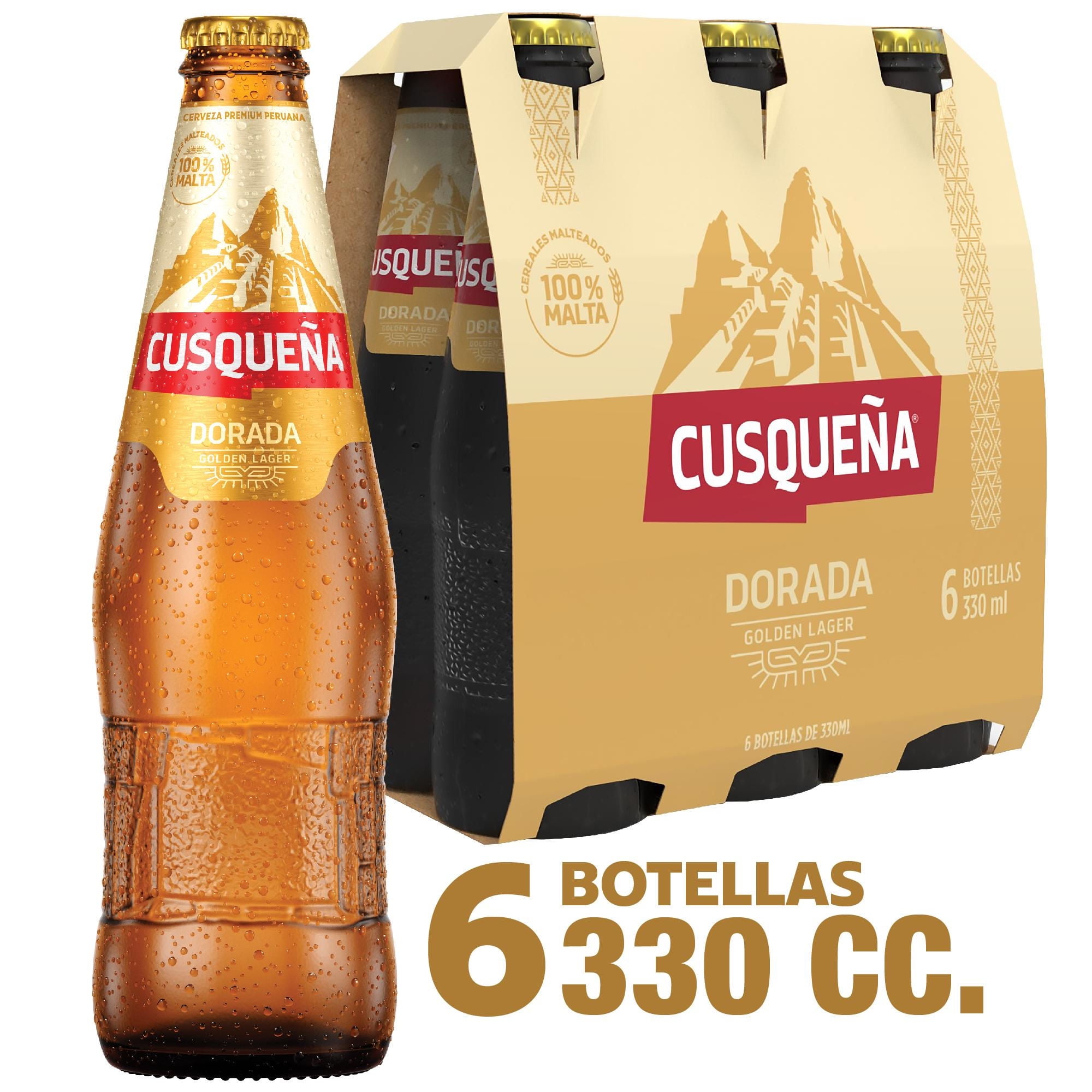 Cerveza Golden Lager 4.6° Botella Pack 6 Un 330 ml c/u Cusqueña