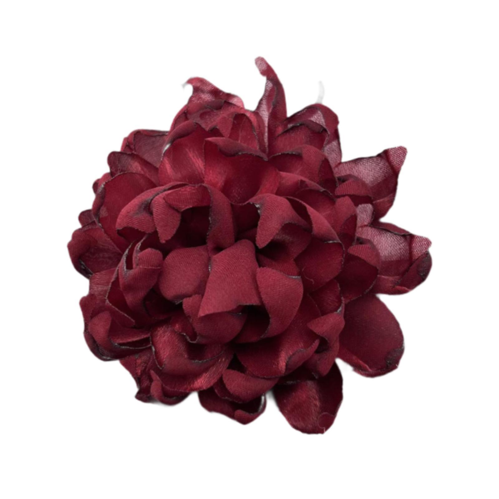 Ioensy - Broche De Flor Grande Para Mujer, Elegante Alfiler De Solapa Para Traje De Banquete De Baile, Color Rojo Oscuro