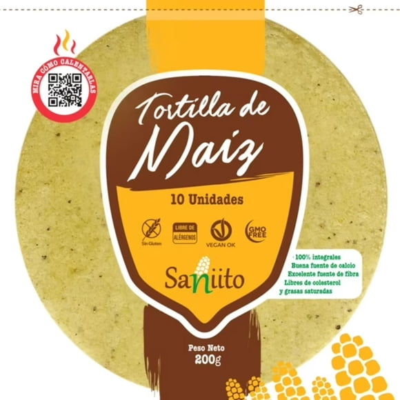 Tortilla De Maíz Sin Glúten, 200 g