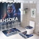 thumbnail image 1 of Ahsoka Tano-theme 4-Piece Shower Curtain Set with Rugs, Waterproof Bathroom Decor Set Includes Bath Mat, U-Shaped Rug, Toilet Lid Cover and Curtain with Hooks, 1 of 6