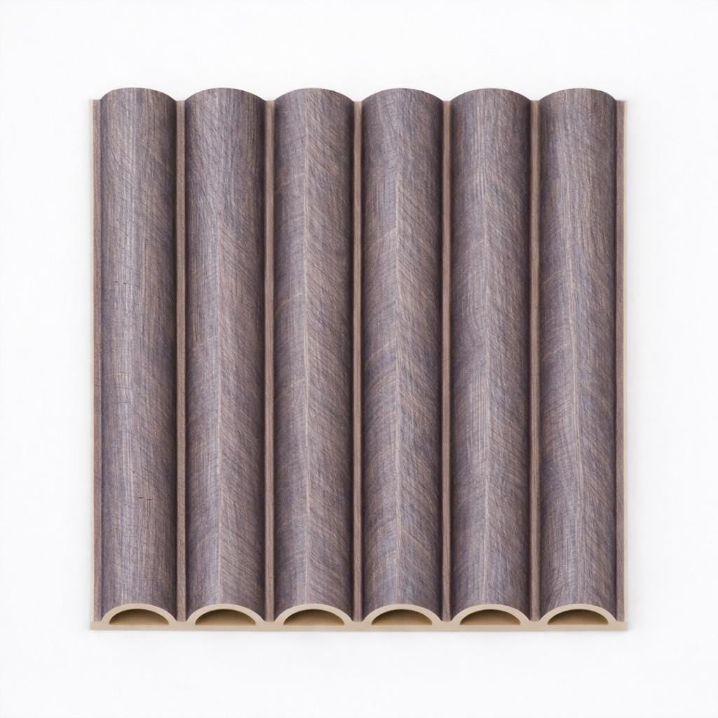 Byb Home - Wall Panel Curvo Pvc 10 Pzs 3d 16x250 Cm Gris Oscuro