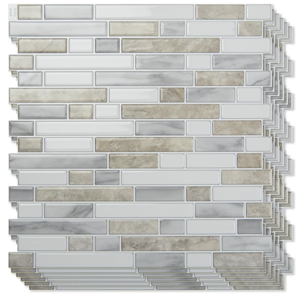 Art3d Azulejos autoadhesivos impermeables de 10 hojas, beige