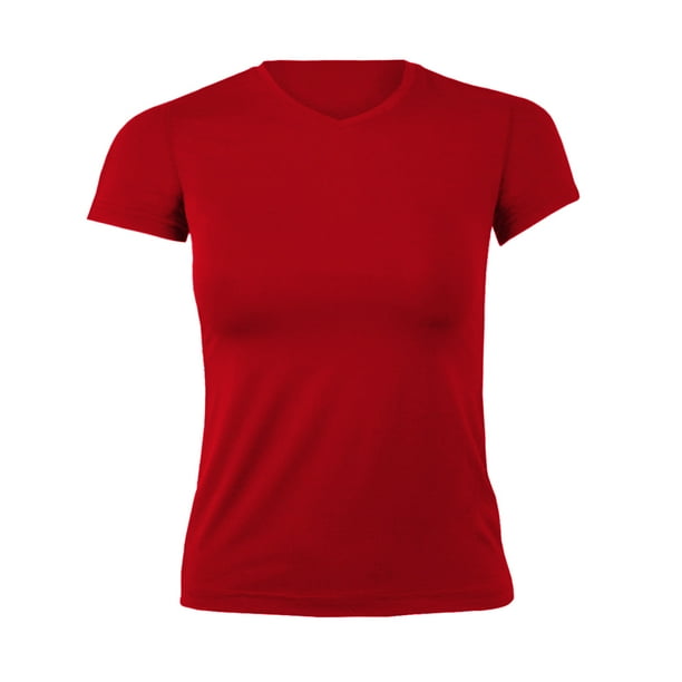 Polera Dry Fit Manga Corta Deportiva Cuello V Mujer