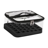 Ioensy - Organizador De Esmaltes De Uñas Con Asa Para Pinceles Y Rotuladores De Puntos Negros.