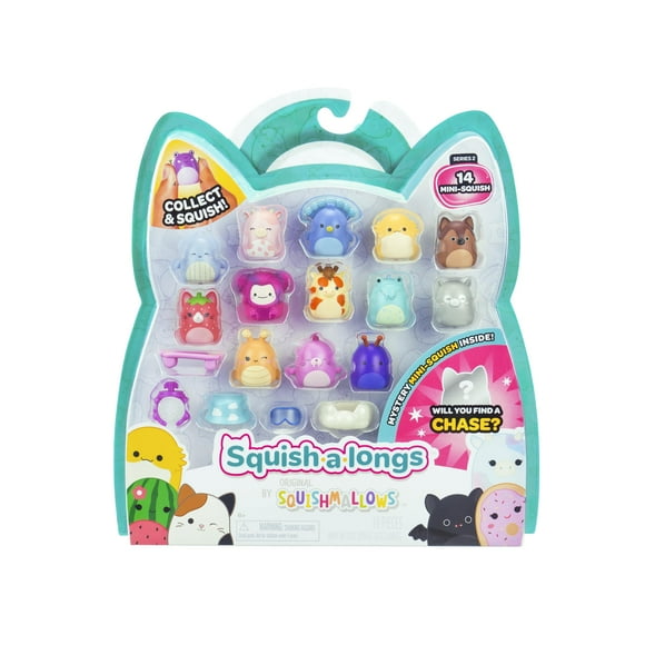 Mini-Squish Squish-a-Longs Series 2 Wave 2, paquete de 14 unidades con accesorios