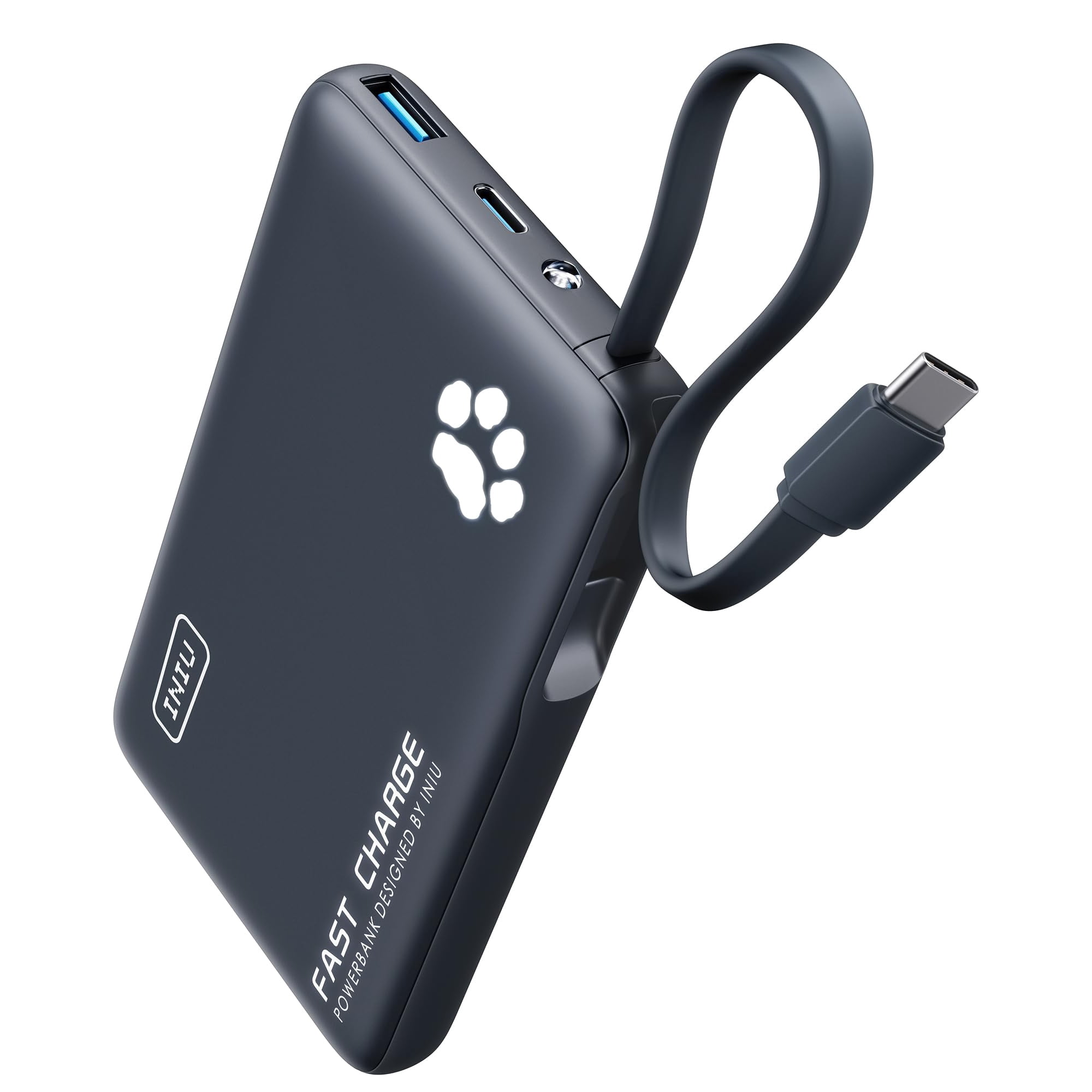 Cargador Portátil Power Bank Iniu De 10000 Mah Con Usb-c De 20 W, Color Azul