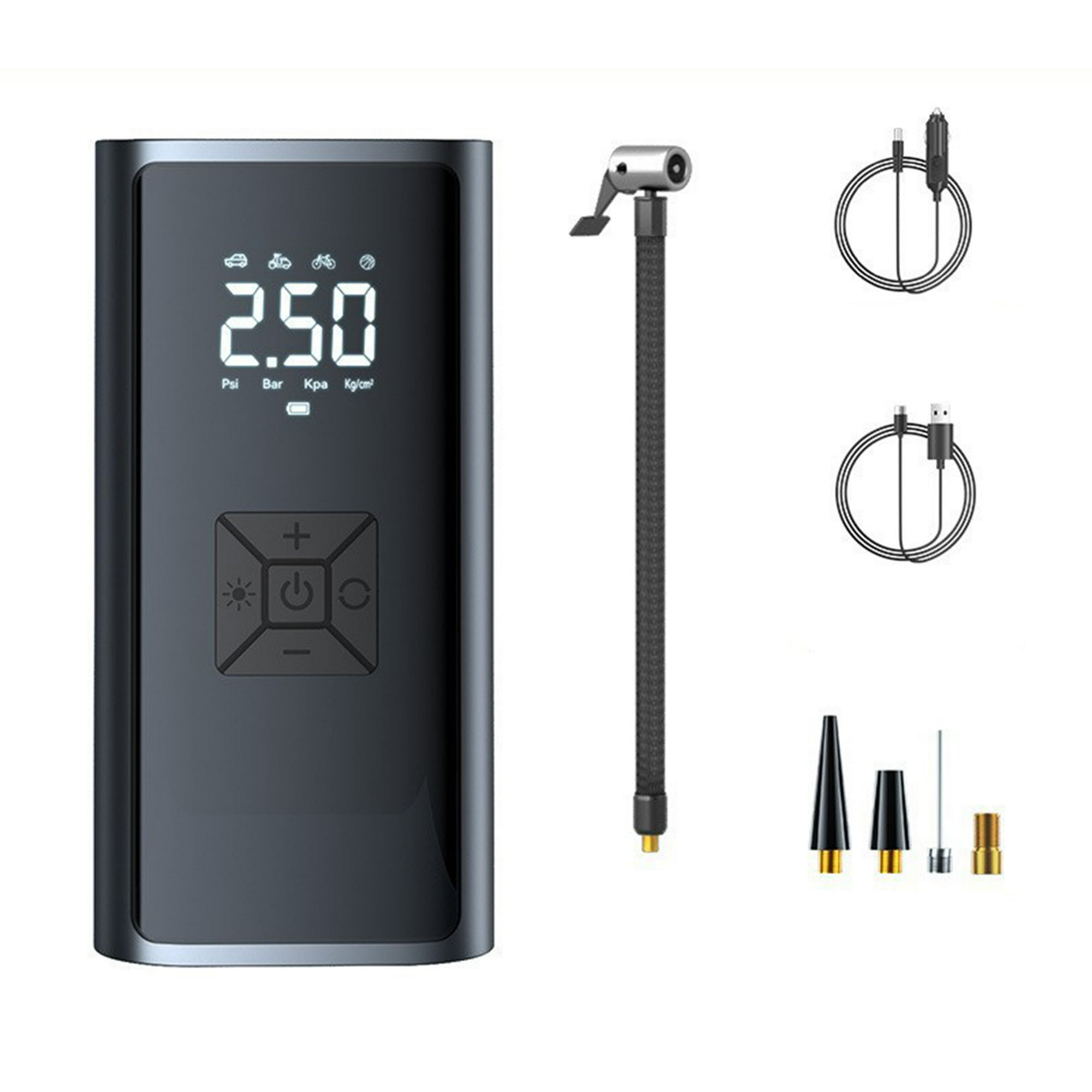 Veat00l - Bomba De Inflado Portátil Sin Cable -150psi Inflador De Neumáticos De Coche Con Pantalla Led Y Luz Para Inflar Y Presurizar Bicicletas, Coches, Motos Y Balones