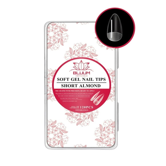 Tips Soft Gel Profesional Bluum 120 Unidades Medium Coffin