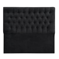 Espacio Hogar - Respaldo Capitone Premium 1 Plaza Felpa Negro