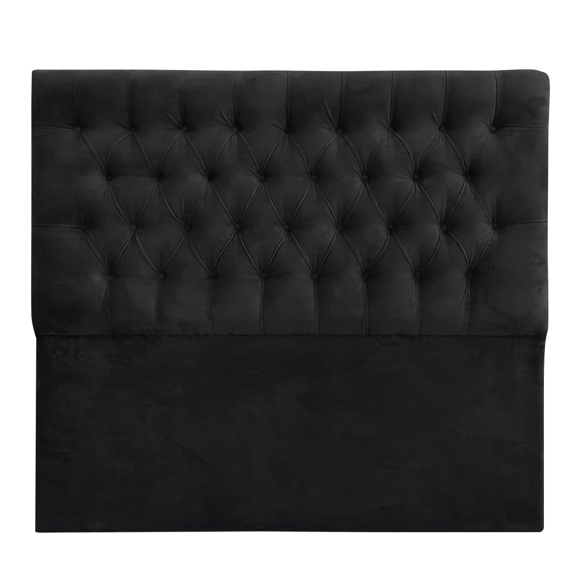 Espacio Hogar - Respaldo Capitone Premium 2 Plazas Felpa Negro