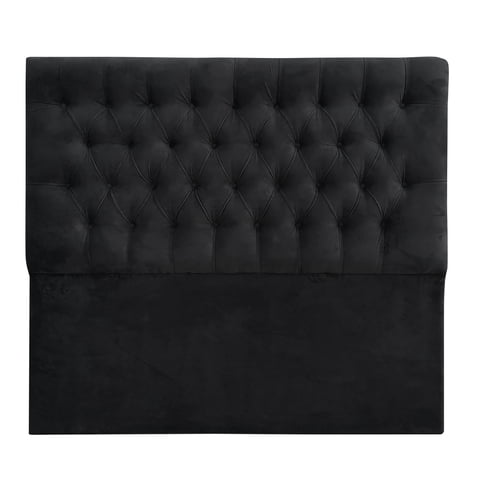 Espacio Hogar - Respaldo Capitone Premium 1 Plaza Felpa Negro