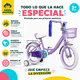 thumbnail image 3 of Bicicleta Infantil Little Monkey Aro 16 Morada Con Ruedas De Apoyo Asiento Ajustable Y Frenos Morada Con Canasto, 3 of 8
