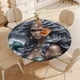 thumbnail image 4 of Sirena negra-theme Fitted Round Tablecloths Elastic Edged Table Covers Waterproof Table Cloth for Kitchen Holiday Party Tables Decor 120cm, 4 of 6