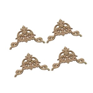 Bothyi - Apliques De Madera De 4 Piezas Talladas Aplicadas De Madera Para El Armario De Decoración De Vestuario De Armario C