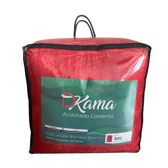 Acolchado Corderito Liso Rojo King