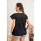 thumbnail image 1 of Blusa Polera Mujer Manga Corta Tipo Broderi Tendencia cuello V 0047, 1 of 2