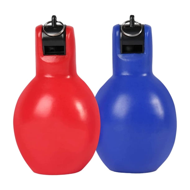 Silbato de Mano Portátil, Juguete para Regalo Educativo Al Aire Libre, Equipo de , Sonido Fuerte Deportivo para Juegos, Baloncesto, Fútbol, Niños , Rojo y azul