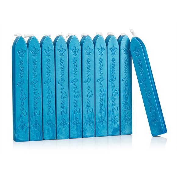 Cera Selladora MCEAL 10 piezas Azul Cielo 9 cm con Mecha