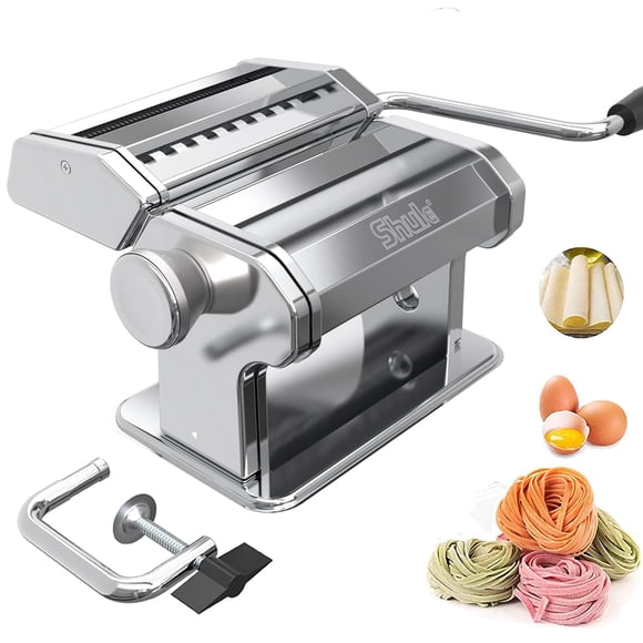 Máquina de pasta Shule 21 cm de acero inoxidable, 7 ajustes