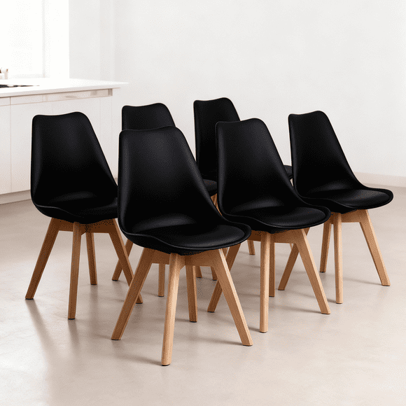 Pack 6 sillas para comedor tulip negras
